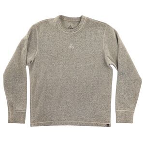 Prana Breathe Sz L Boucle Sweatshirt Beige Long Sleeve Gorpcore Hiking Outdoors